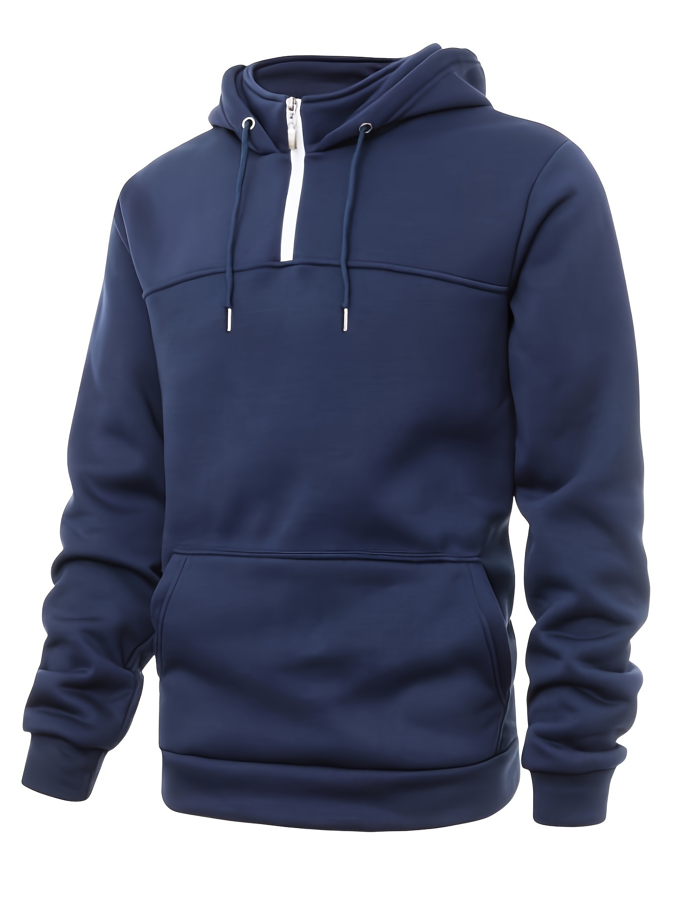 mens casual pullover hooded sweatshirt with 1 4 zipper details 16