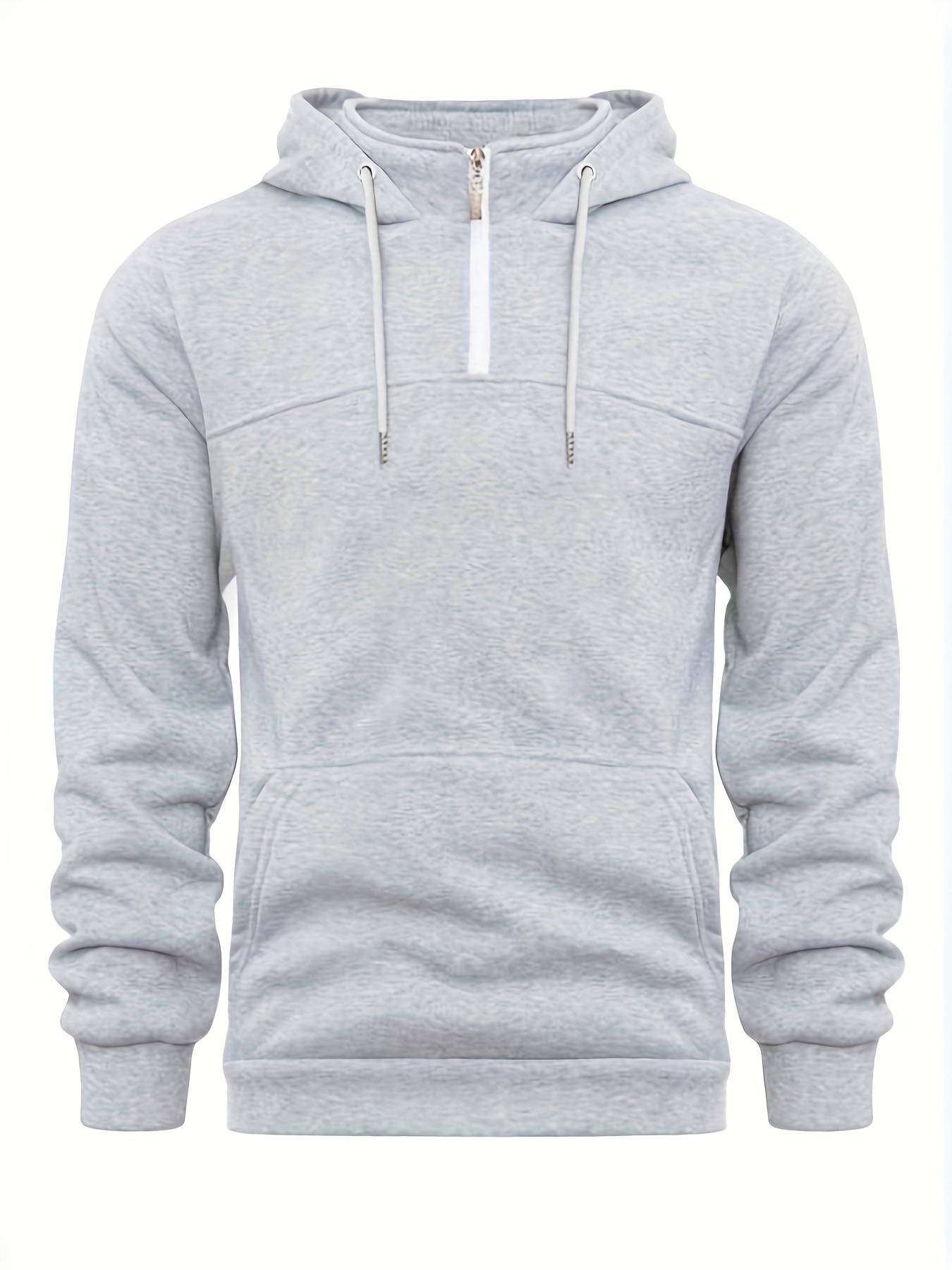 mens casual pullover hooded sweatshirt with 1 4 zipper details 21