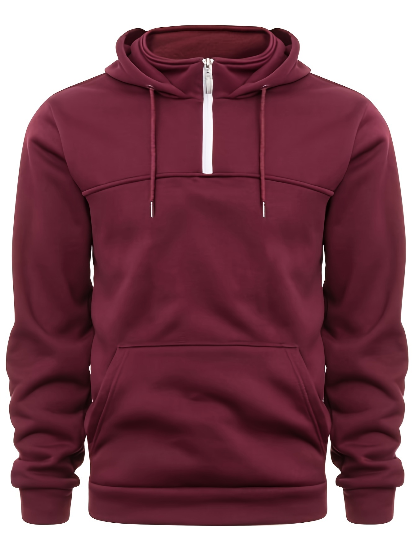 mens casual pullover hooded sweatshirt with 1 4 zipper details 33