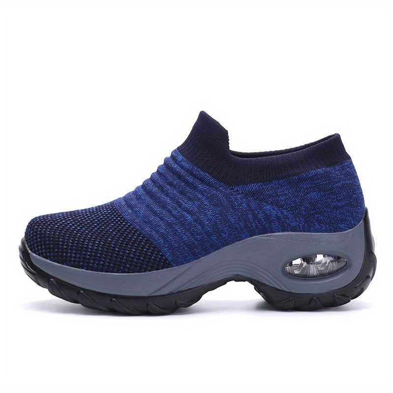 womens breathable knit sneakers comfortable low top slip on shoes womens air cushion shoes details 9