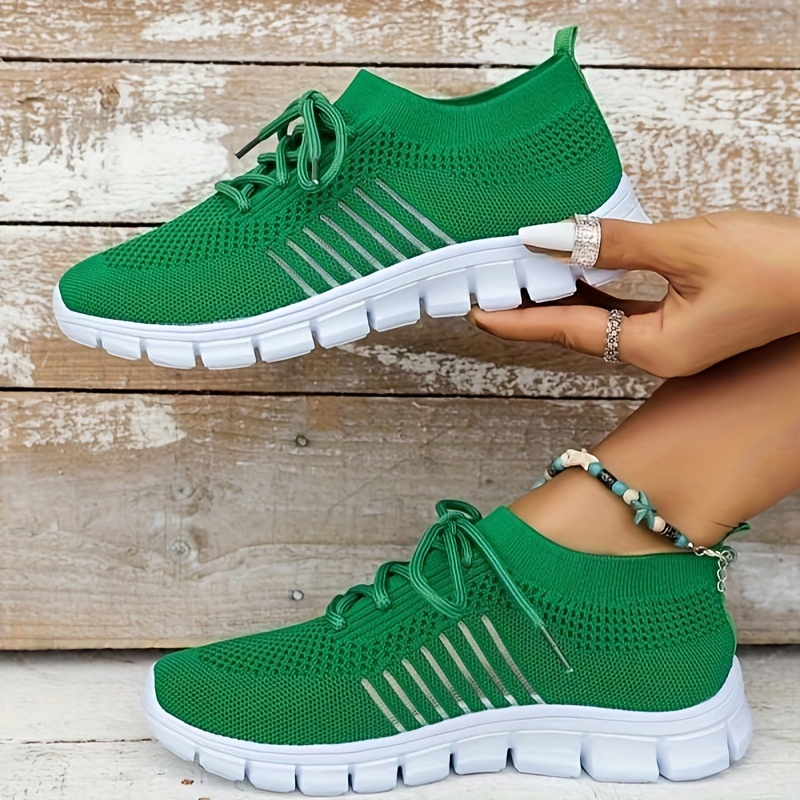 womens breathable mesh sneakers casual lace up outdoor shoes lightweight low top trainers details 2