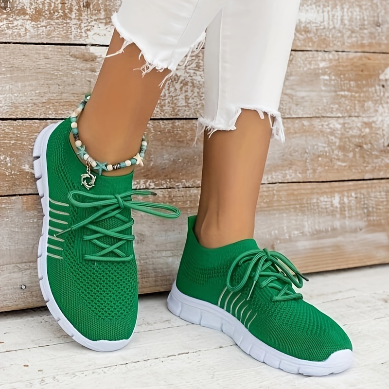 womens breathable mesh sneakers casual lace up outdoor shoes lightweight low top trainers details 4