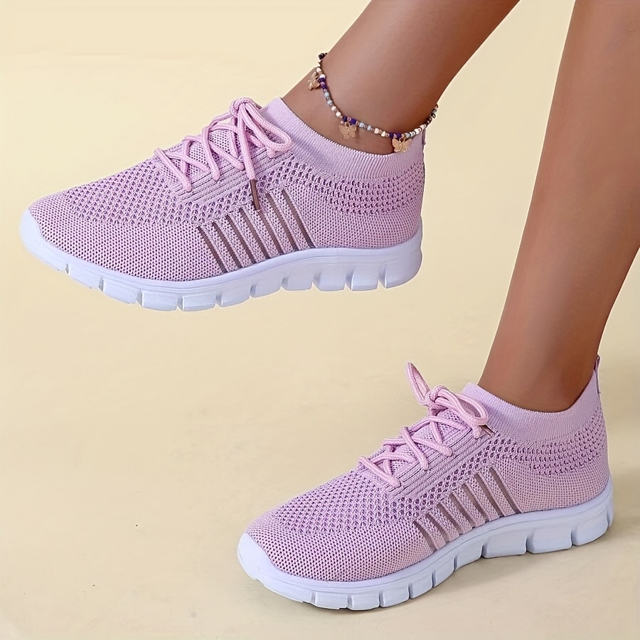 womens breathable mesh sneakers casual lace up outdoor shoes lightweight low top trainers details 5