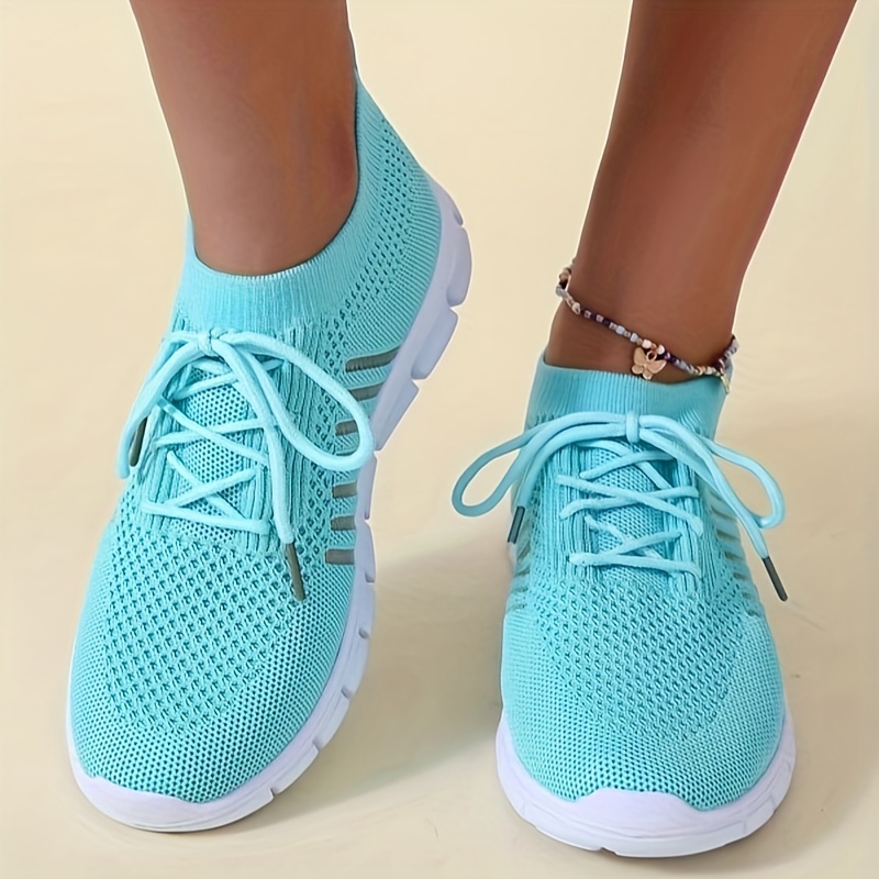 womens breathable mesh sneakers casual lace up outdoor shoes lightweight low top trainers details 7