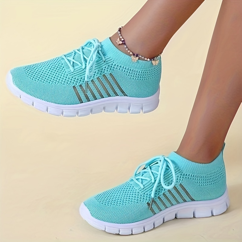 womens breathable mesh sneakers casual lace up outdoor shoes lightweight low top trainers details 8