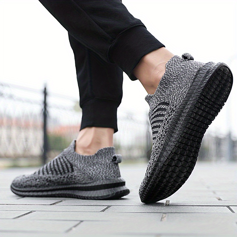 mens knitted breathable lightweight slip on casual shoes for traveling jogging for halloween details 7