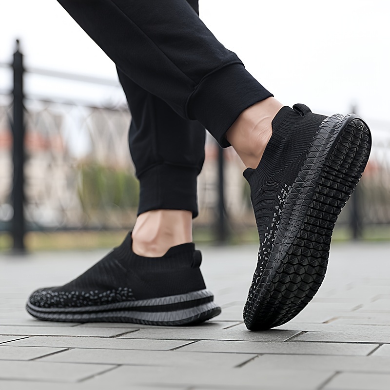 mens knitted breathable lightweight slip on casual shoes for traveling jogging for halloween details 16