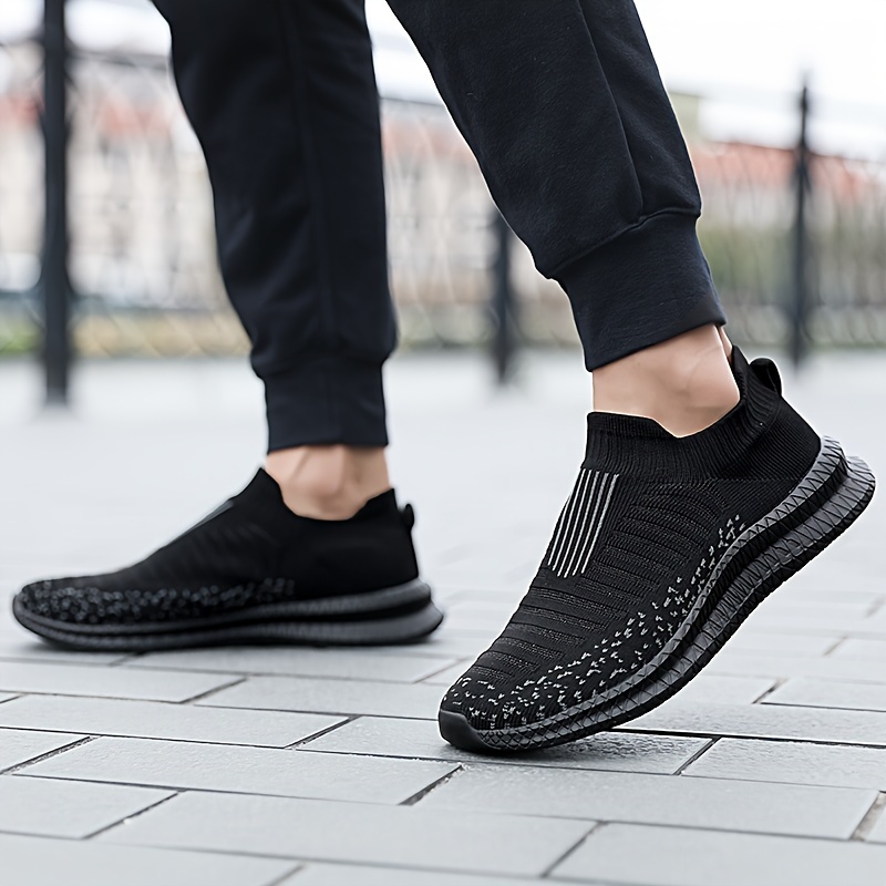 mens knitted breathable lightweight slip on casual shoes for traveling jogging for halloween details 17