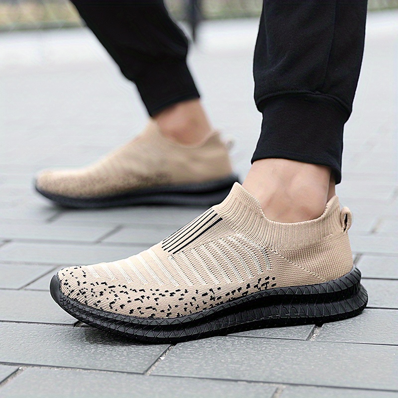 mens knitted breathable lightweight slip on casual shoes for traveling jogging for halloween details 23