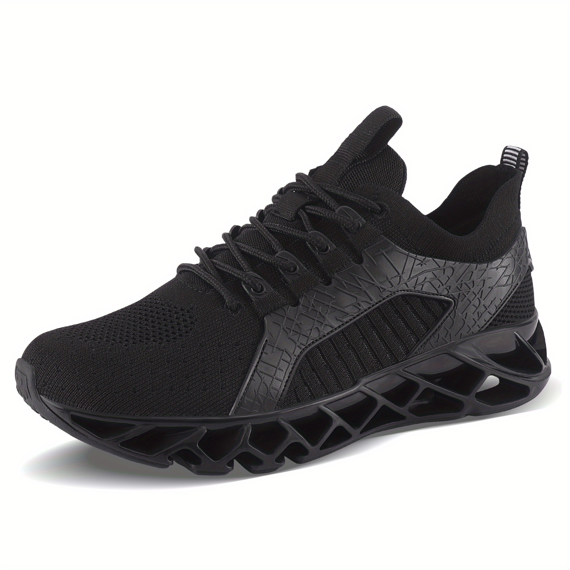 Men s Casual Cool Comfortable Lace Up Sneakers, Breathable Lightweight Non-slip Woven Shoes For Running Gym Fitness details 0