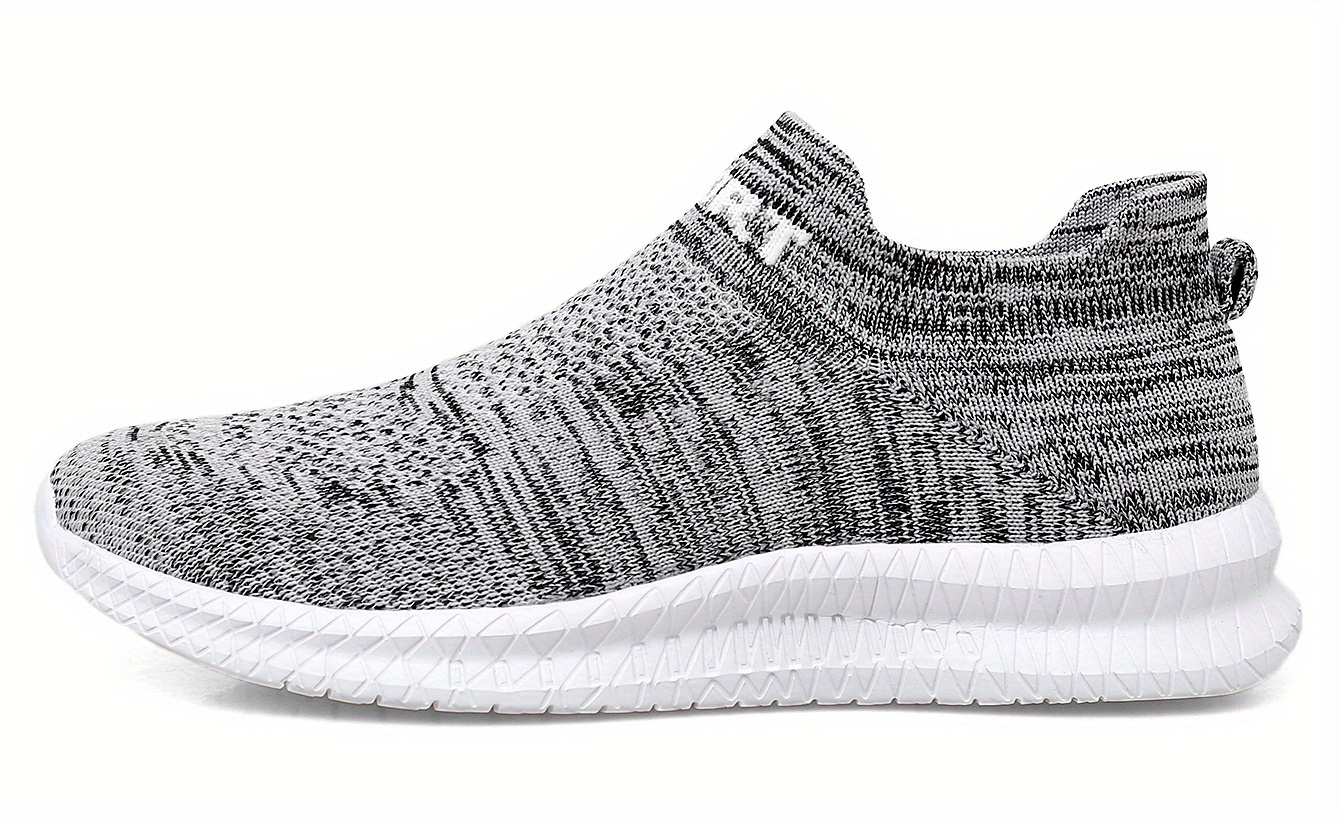 mens knit breathable slip on running shoes lightweight comfy non slip sneaker spring and summer details 2