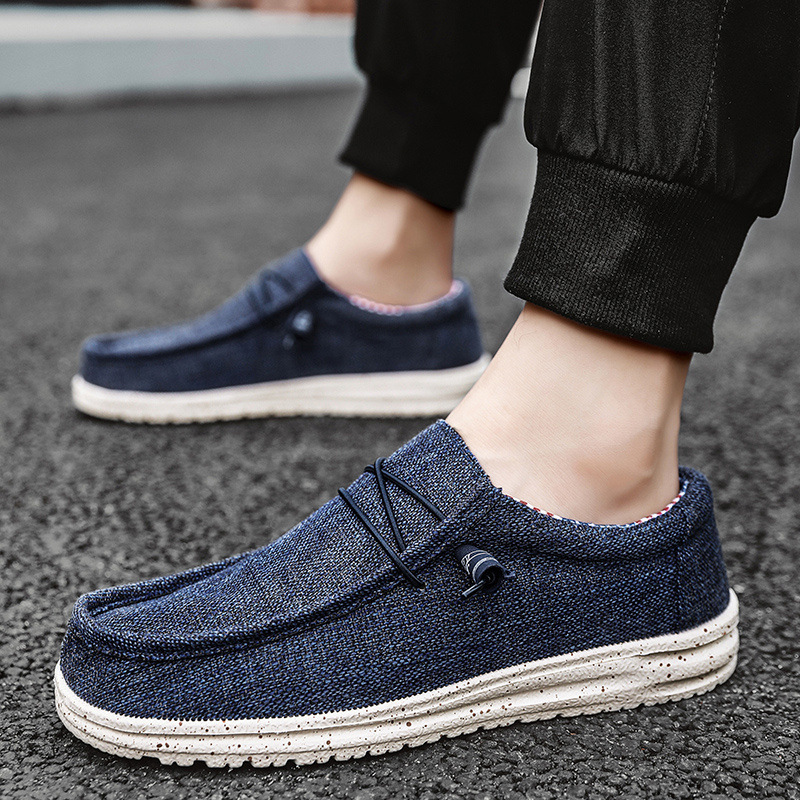 mens trendy solid slip on loafer shoes comfy non slip casual breathable sneakers for mens outdoor activities details 1