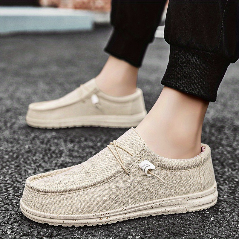 mens trendy solid slip on loafer shoes comfy non slip casual breathable sneakers for mens outdoor activities details 6